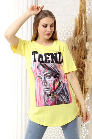 Tricou oversize cu imprimeu colorat J761-9