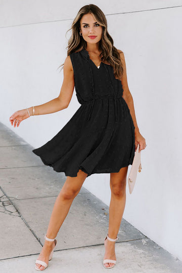 Rochie casual din material vaporos cu bulinute 3D J767-1