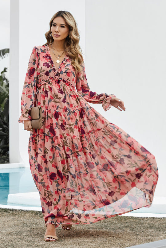 Rochie Maxi vaporoasa inflorata K820-20