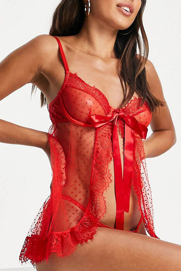 Set lenjerie tip babydoll din desu si chilot M811-3