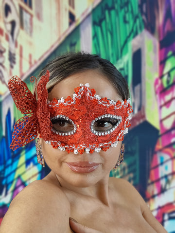 MSK105-3 Masca de carnaval venetian din broderie