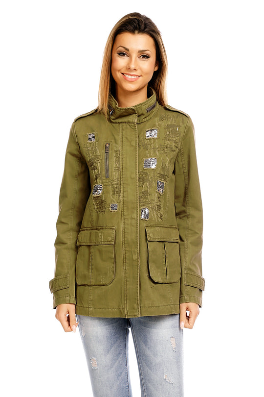 Jacheta stil vintage cu buzunare N427-14
