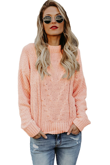 Pulover casual cu model in tesatura si maneci lungi N637-5