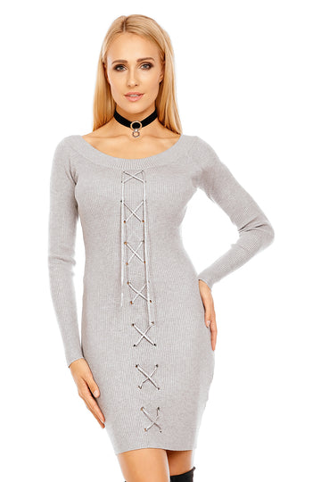 Rochie tricotata cu model in fata N753-18
