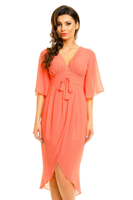 Rochie midi cu maneci trei sferturi N762-555