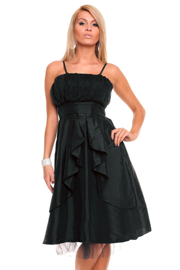 Rochie midi accesorizata cu volanase in fata N774-1