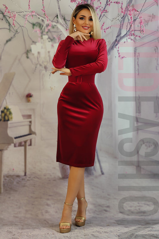 Rochie eleganta din material catifelat usor elastic N866-81