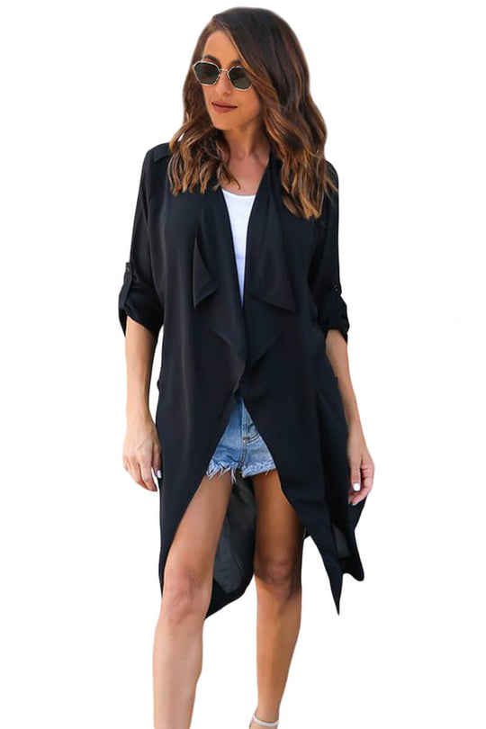 Cardigan midi cu buzunare P423-1