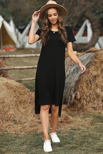 Rochie casual tip tricou cu crapaturi P770-1