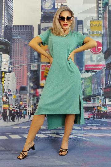 Rochie casual tip tricou cu crapaturi P770RR-12
