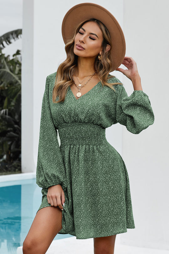 Rochie casual din material lejer si maneci lungi P773-12
