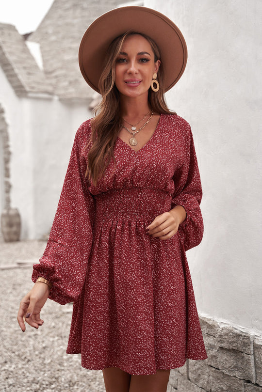 Rochie casual din material lejer si maneci lungi P773-81