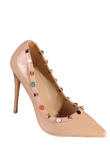 Pantofi stiletto accesorizati cu nituri PDS54-155