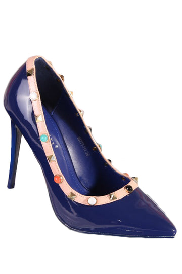 Pantofi stiletto accesorizati cu nituri PDS54-44