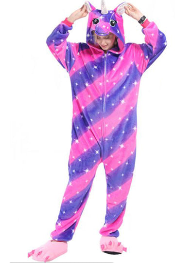 Pijama pufoasa intreaga cu model unicorn PJM138-1155