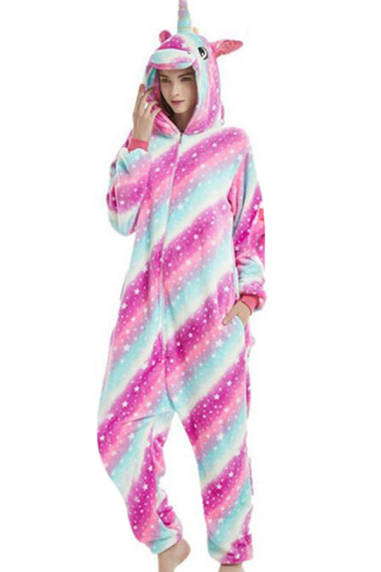 Pijama pufoasa intreaga cu model unicorn PJM138A-100