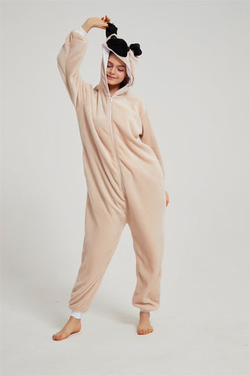 Pijama pufoasa tip salopeta kigurumi, model caine PUG, PJM235-813