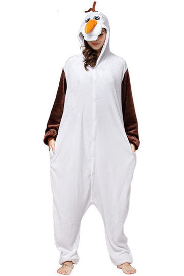 Pijama pufoasa model Olaf Frozen din material pufos PJM41