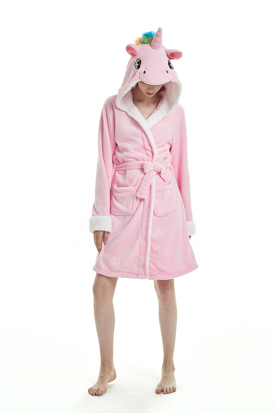 Halat pufos cu cordon in talie model unicorn PJM68-5
