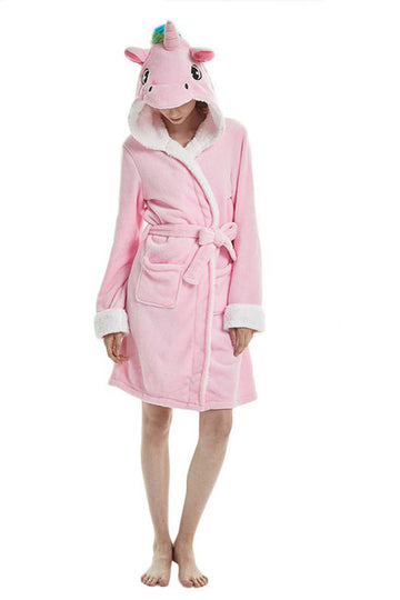 Halat pufos cu cordon in talie, model unicorn PJM68A-5