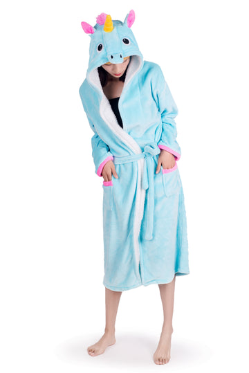 Halat pufos cu cordon in talie model unicorn PJM96-411