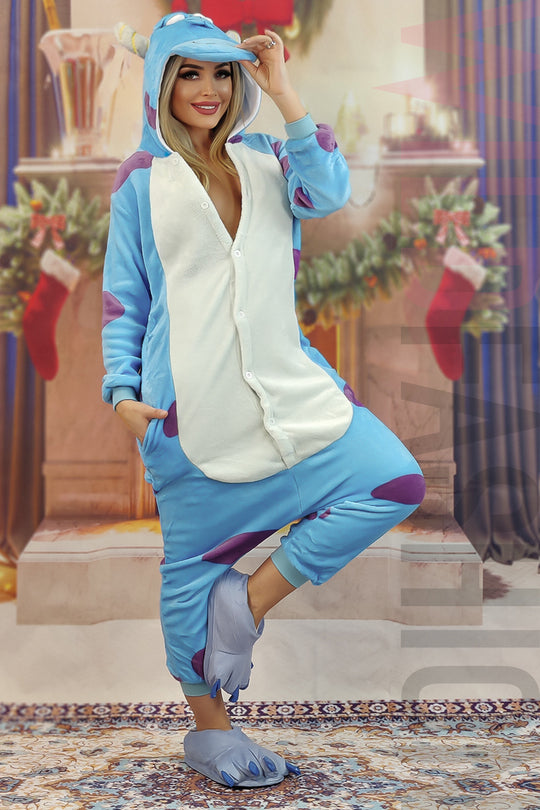 Set pijama kigurumi Sullivan - Monster University si papuci de casa PJS227-114