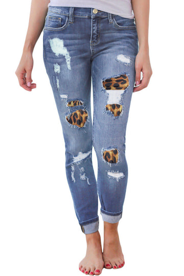 Pantaloni din denim accesorizati cu taieturi decorative Q22-444