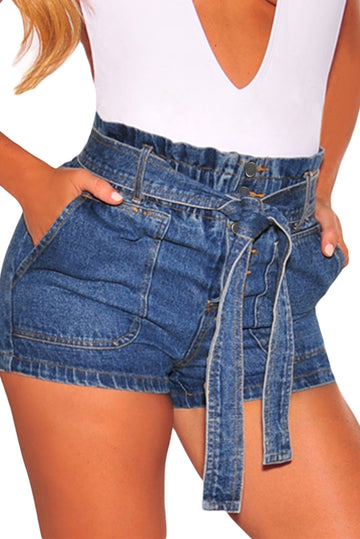 Pantaloni scurti cu cordon in talie Q425-4