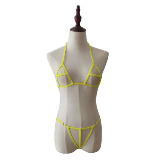 Lenjerie fetish din material elastic cu decupaje Q574-9
