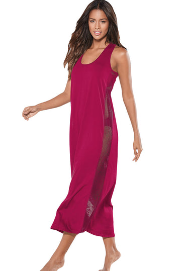 Q656-81 Rochie lunga de plaja cu plasa pe laterale