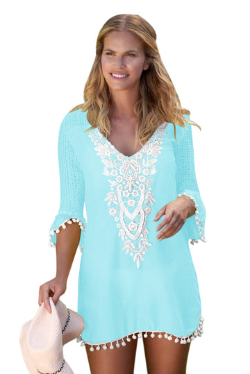 Rochie de plaja cu maneci trei sferturi R720-48