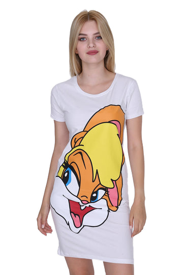 Rochie scurta cu imprimeu si maneci scurte S287-2