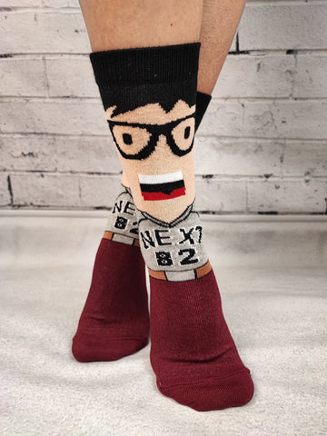 Sosete medii din bumbac ultrasox model funny STK427-100