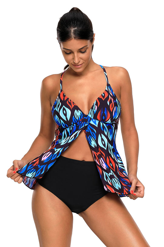Costum de baie tankini in doua piese, cu imprimeu floral SW1234-141