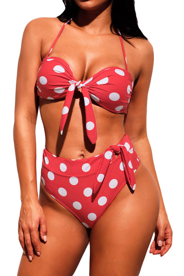 Costum de baie in 2 piese model retro cu bulinute SW1781-232
