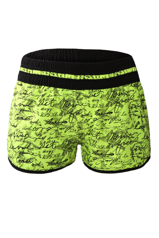 Sort de baie cu elastic in talie si model cu scris de mana SW1832-191