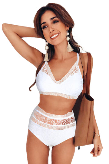 Costum de baie in doua piese cu model dantelat SW1898-2