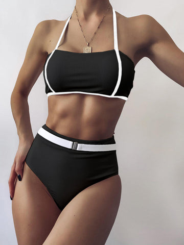 Costum de baie in 2 piese model raiat SW2246-1