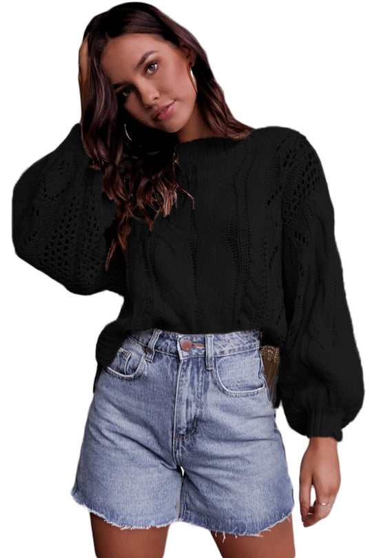 Bluza tricotata model lejer si maneci largi U749-1