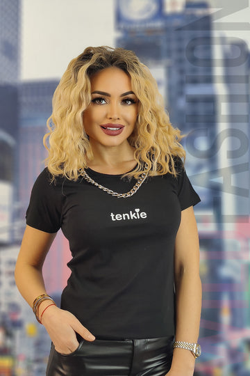 Tricou casual cu imprimeu text U843-1