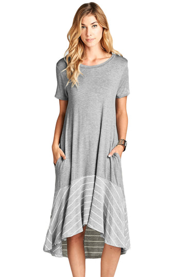 Rochie midi asimetrica cu decolteu rotund V287-18