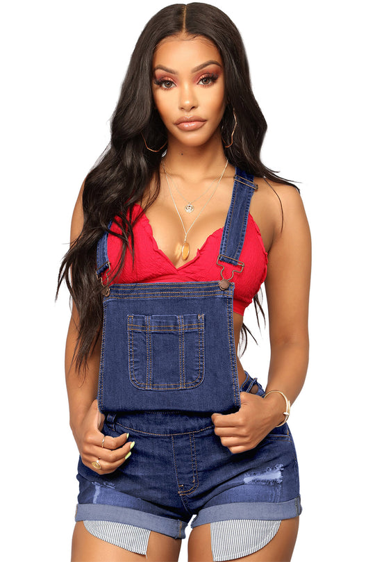 Salopeta scurta din denim W738-444