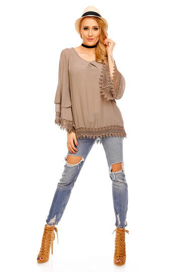 Bluza eleganta accesorizata cu ciucuri X564-8