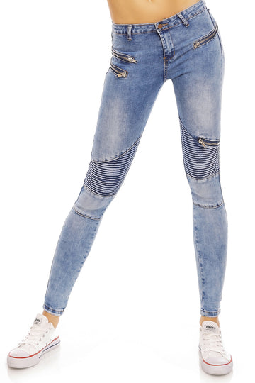 Blugi din denim cu aspect prespalat X580-411