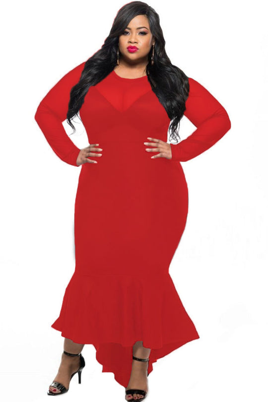 Rochie lunga de ocazie cu plasa semitransparenta Y555-3