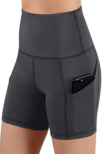 Pantaloni scurti sport din material elastic cu buzunare pe laterale Y585-181