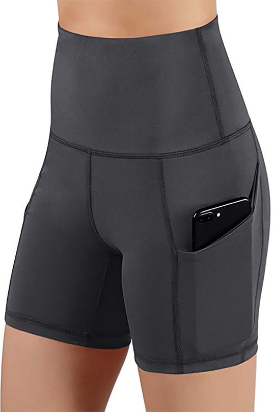 Pantaloni scurti sport din material elastic cu buzunare pe laterale Y585-181