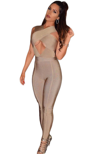 Salopeta sexy bandage cu model decupat la bust BAN406-14