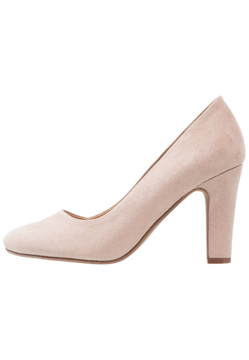 Pantofi escarpen cu toc gros din imitatie piele intoarsa CH2518-5222