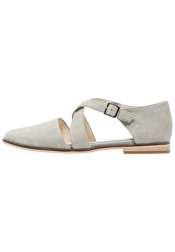 Pantofi fara toc din piele intoarsa cu varf ascutit CH2578-18